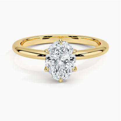 1.10 Oval Kesim Hidden Halo Tasarım Tektaş Laboratuvar Pırlanta Yüzük - Eylora