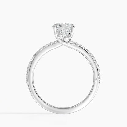 1.60 Carat Princess Halo Design Solitaire Lab Diamond Ring 18K - Florina 