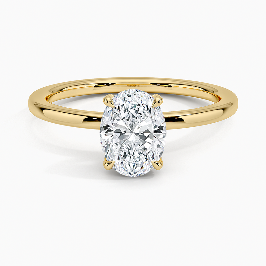 1.15 Karat Oval Kesim Hidden Halo Tasarım Tektaş Laboratuvar Pırlanta Yüzük - Gilora - Bold Diamonds