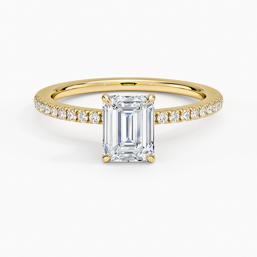 1.25 Karat Emerald Kesim Hidden Halo Tasarım Tektaş Laboratuvar Pırlanta Yüzük - Filora - Bold Diamonds