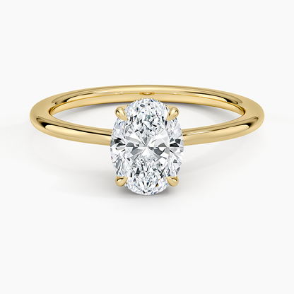 1.10 Oval Kesim Hidden Halo Tasarım Tektaş Laboratuvar Pırlanta Yüzük - Tilora