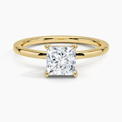 1.60 Carat Princess Halo Design Solitaire Lab Diamond Ring 18K - Florina 