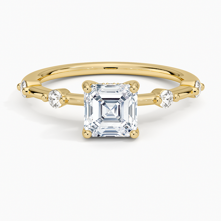 1.20 Asscher Kesim Hidden Halo Tasarım Tektaş Laboratuvar Pırlanta Yüzük - Zelora