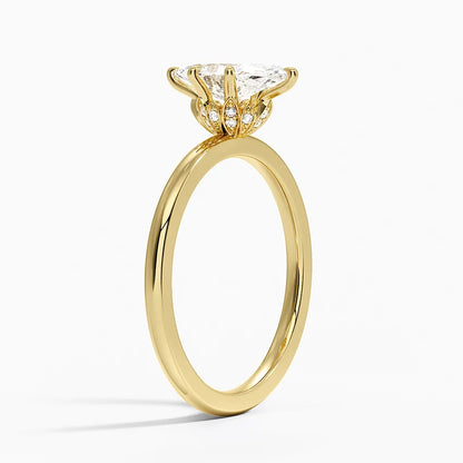 1.60 Carat Princess Halo Design Solitaire Lab Diamond Ring 18K - Florina 