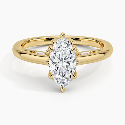 1.30 Marquise Kesim Hidden Halo Tasarım Tektaş Laboratuvar Pırlanta Yüzük - Dalara