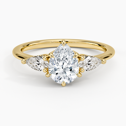 1.60 Carat Princess Halo Design Solitaire Lab Diamond Ring 18K - Florina 