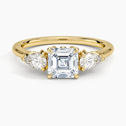 1.75 Karat Asscher Kesim Hidden Halo Tasarım Tektaş Laboratuvar Pırlanta Yüzük 18K - Calora