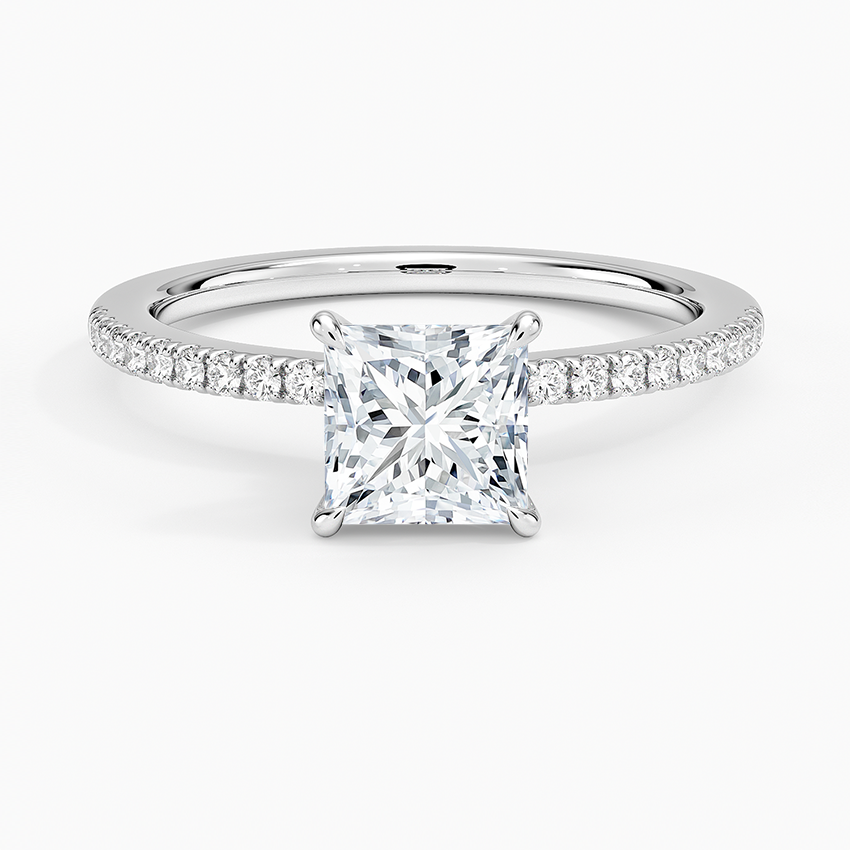 1.60 Carat Princess Halo Design Solitaire Lab Diamond Ring 18K - Florina 