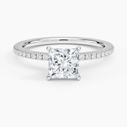 1.60 Carat Princess Halo Design Solitaire Lab Diamond Ring 18K - Florina 