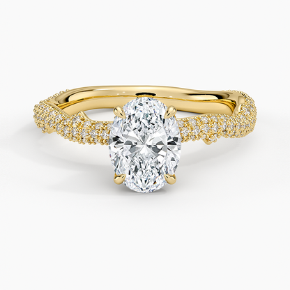 1.75 Oval Kesim Hidden Halo Tasarım Tektaş Laboratuvar Pırlanta Yüzük - Filara