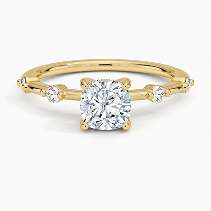 1.20 Cushion Kesim Hidden Halo Tasarım Tektaş Laboratuvar Pırlanta Yüzük - Zelora