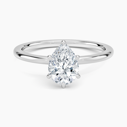 1.60 Carat Princess Halo Design Solitaire Lab Diamond Ring 18K - Florina 