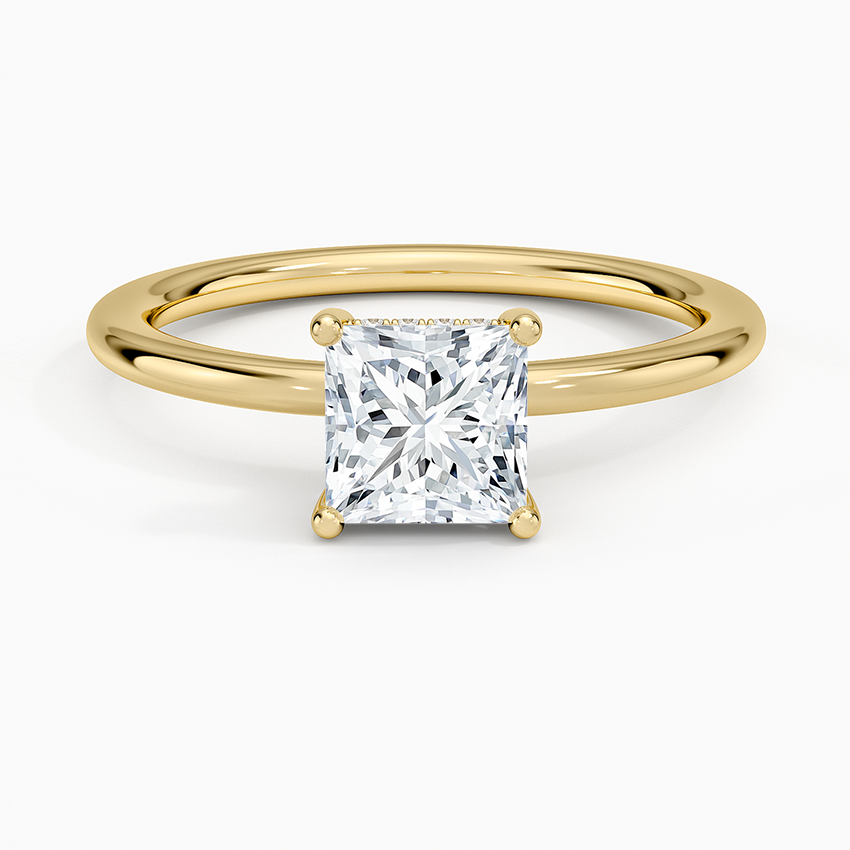 1.10 Prenses Kesim Hidden Halo Tasarım Tektaş Laboratuvar Pırlanta Yüzük - Melara