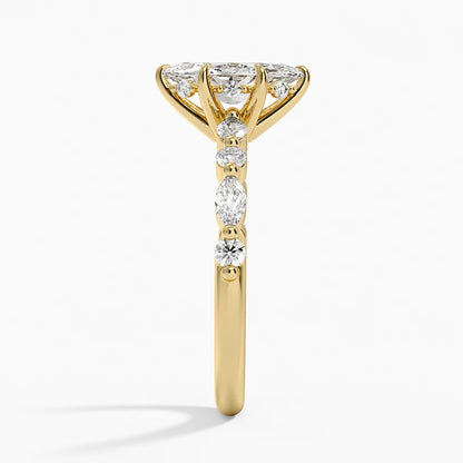 1.60 Carat Princess Halo Design Solitaire Lab Diamond Ring 18K - Florina 