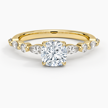 1.60 Carat Princess Halo Design Solitaire Lab Diamond Ring 18K - Florina 