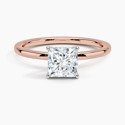 1.60 Carat Princess Halo Design Solitaire Lab Diamond Ring 18K - Florina 
