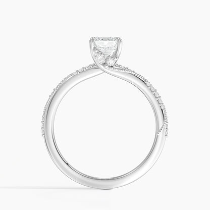 1.60 Carat Princess Halo Design Solitaire Lab Diamond Ring 18K - Florina 