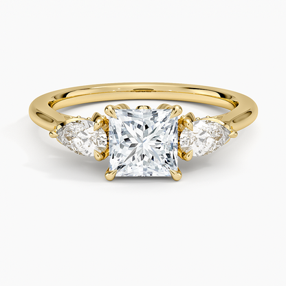 1.60 Carat Princess Halo Design Solitaire Lab Diamond Ring 18K - Florina 