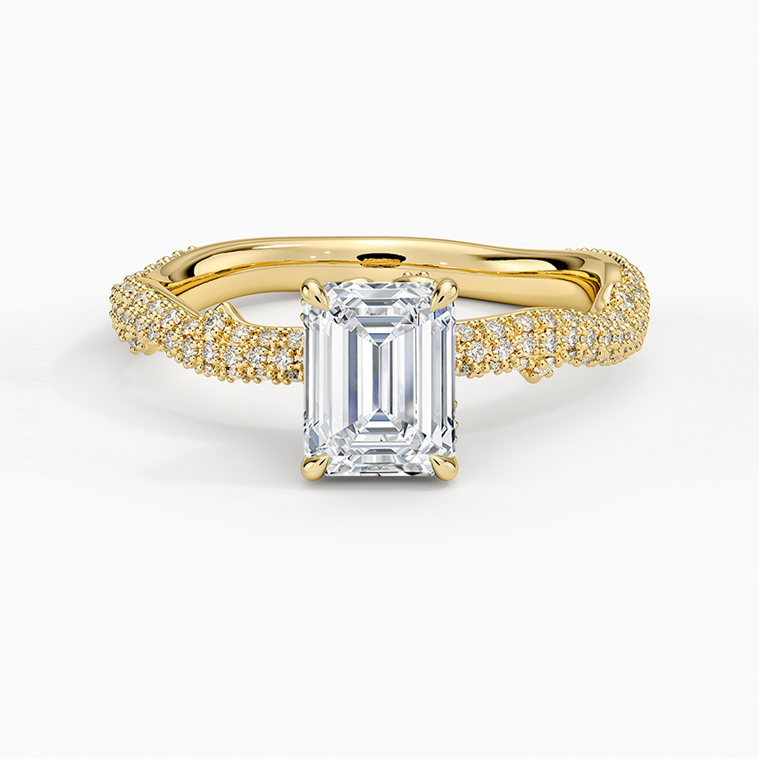 1.75 Karat Emerald Kesim Hidden Halo Tasarım Tektaş Laboratuvar Pırlanta Yüzük - Sorrento