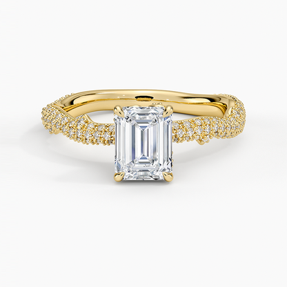 1.75 Emerald Kesim Hidden Halo Tasarım Tektaş Laboratuvar Pırlanta Yüzük - Filara