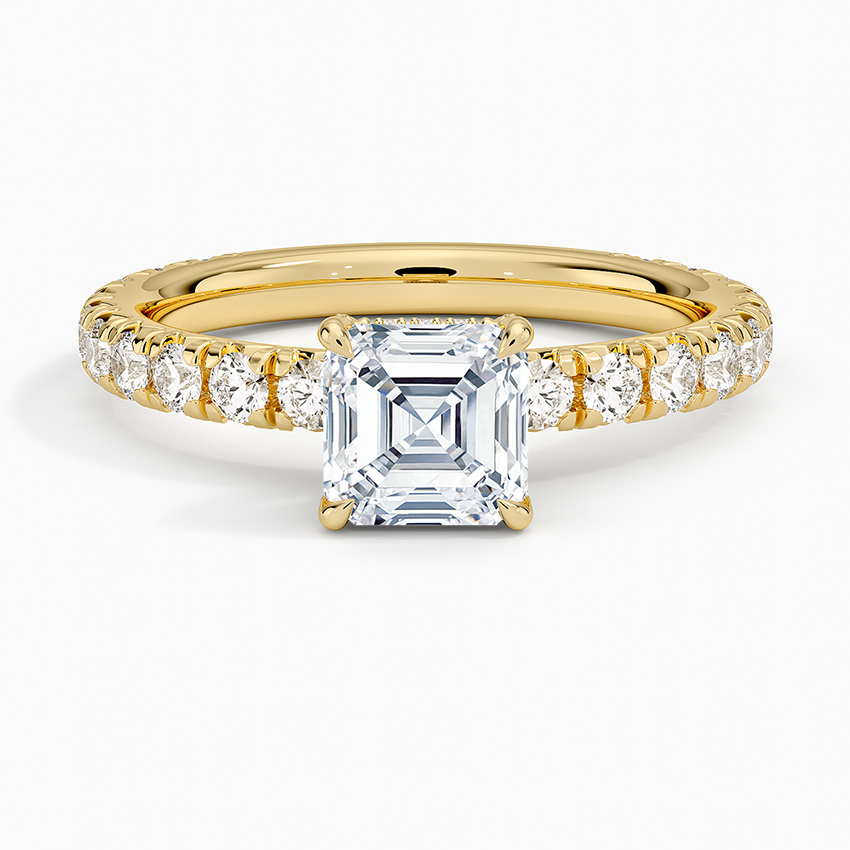 1.75 Karat Asscher Kesim Hidden Halo Tasarım Tektaş Laboratuvar Pırlanta Yüzük 18K  - Selora - Bold Diamonds