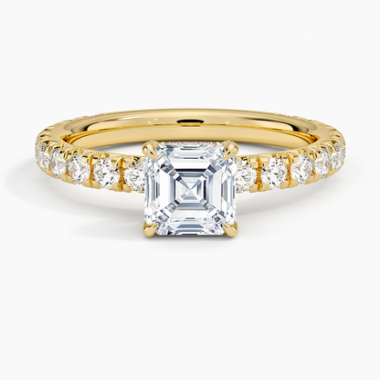 1.60 Carat Princess Halo Design Solitaire Lab Diamond Ring 18K - Florina 