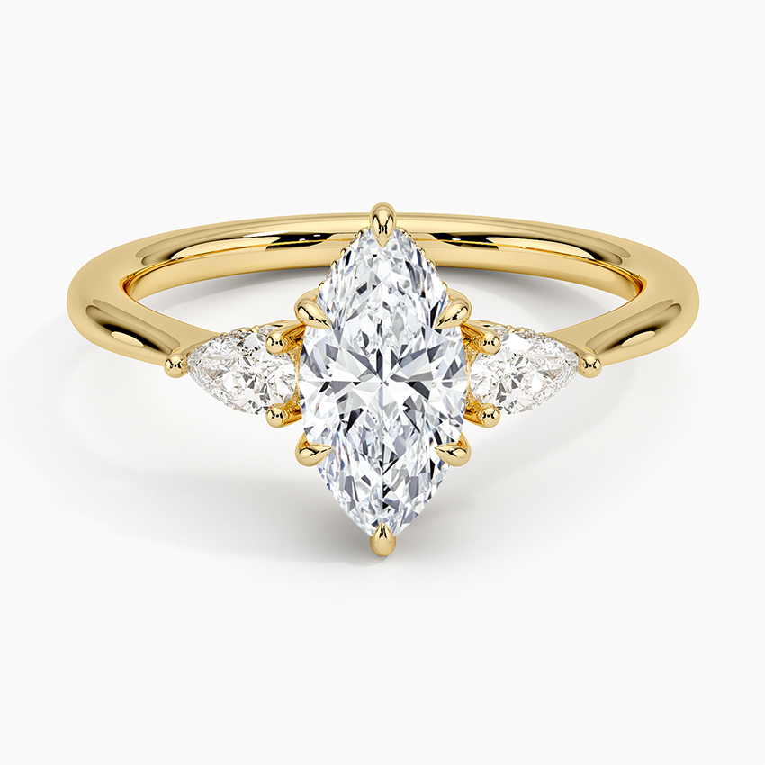 1.50 Karat Marquise Kesim Hidden Halo Tasarım Tektaş Laboratuvar Pırlanta Yüzük - Madrid