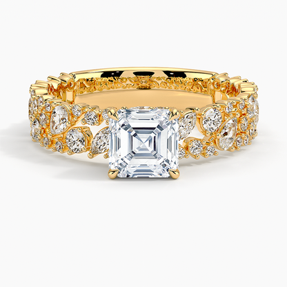 2.00 Asscher Kesim Özel Tasarım Tektaş Laboratuvar Pırlanta Yüzük - Aylora