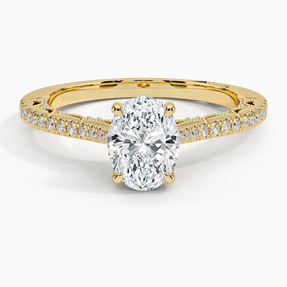 1.50 Oval Kesim Halo Tasarım Tektaş Laboratuvar Pırlanta Yüzük - Nilara