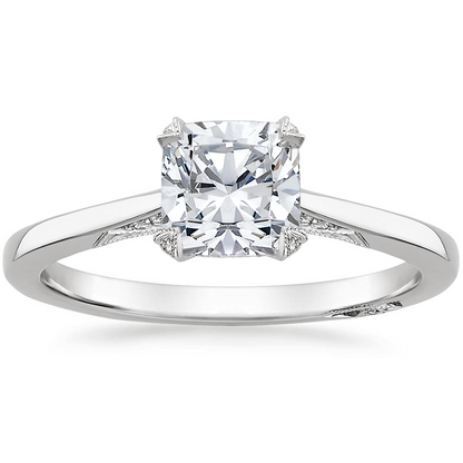 1.25 Cushion Kesim Hidden Halo Tasarım Tektaş Laboratuvar Pırlanta Yüzük - Telara