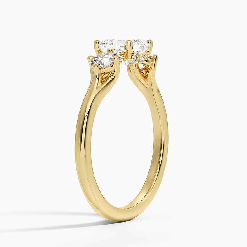 1.50 Asscher Kesim Hidden Halo Tasarım Tektaş Laboratuvar Pırlanta Yüzük 18K - Milora