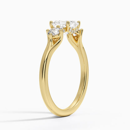 1.50 Asscher Kesim Hidden Halo Tasarım Tektaş Laboratuvar Pırlanta Yüzük 18K - Milora