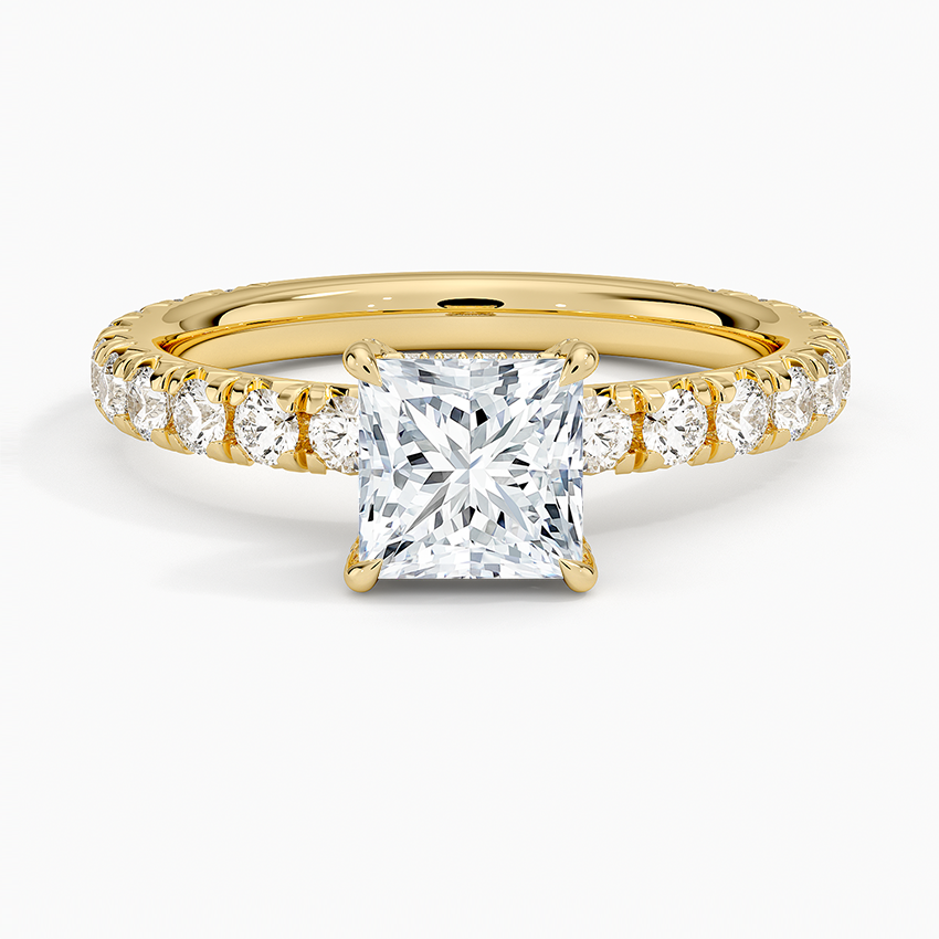 1.75 Karat Prenses Kesim Hidden Halo Tasarım Tektaş Laboratuvar Pırlanta Yüzük 18K  - Selora - Bold Diamonds