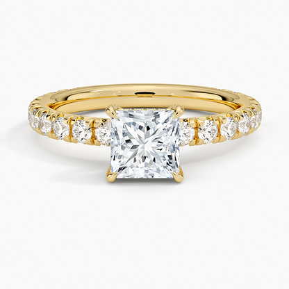 1.60 Carat Princess Halo Design Solitaire Lab Diamond Ring 18K - Florina 