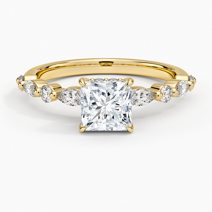 1.60 Carat Princess Halo Design Solitaire Lab Diamond Ring 18K - Florina 
