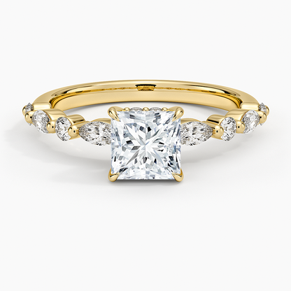 1.60 Carat Princess Halo Design Solitaire Lab Diamond Ring 18K - Florina 
