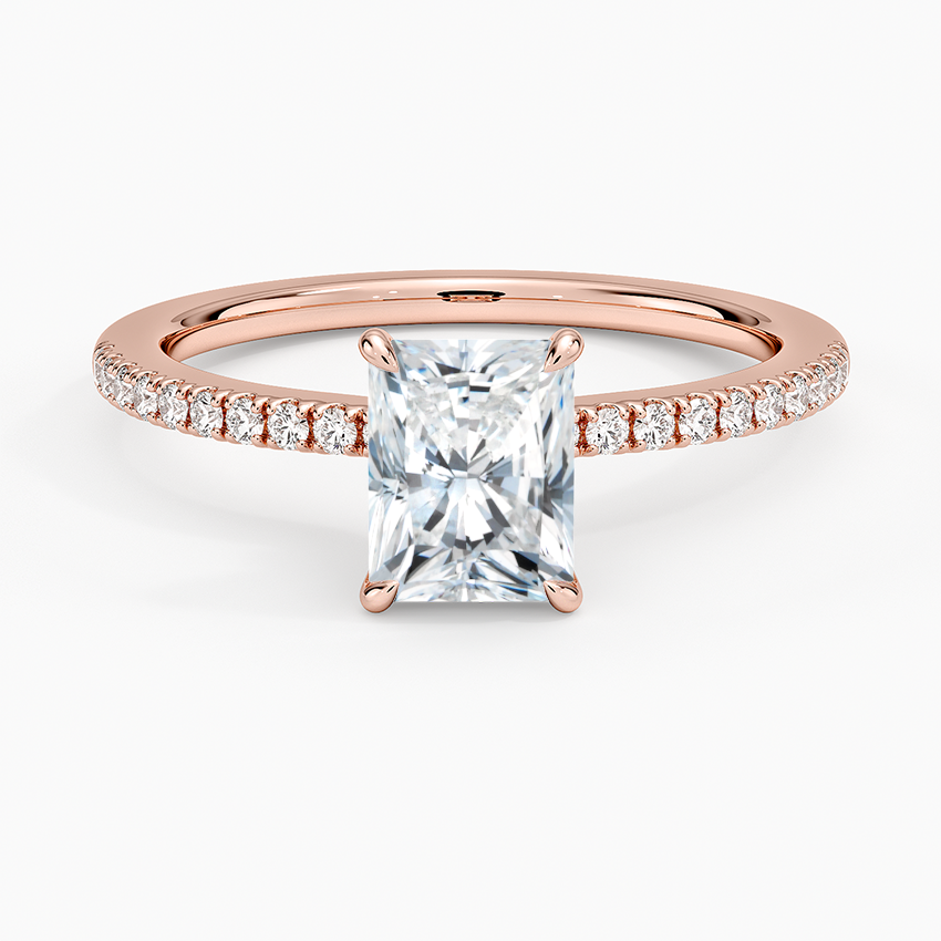 1.25 Karat Radiant Kesim Hidden Halo Tasarım Tektaş Laboratuvar Pırlanta Yüzük - Filora - Bold Diamonds