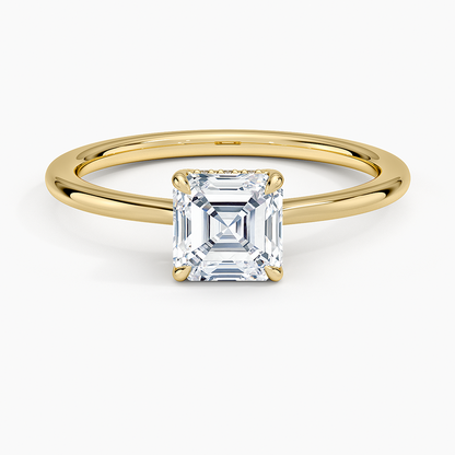 1.10 Asscher Kesim Hidden Halo Tasarım Tektaş Laboratuvar Pırlanta Yüzük - Tilora