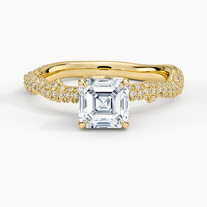 1.75 Asscher Kesim Hidden Halo Tasarım Tektaş Laboratuvar Pırlanta Yüzük - Filara