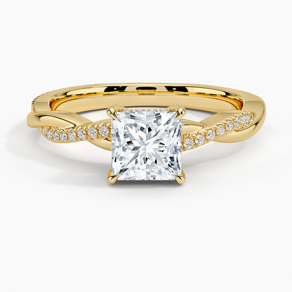 1.60 Carat Princess Halo Design Solitaire Lab Diamond Ring 18K - Florina 