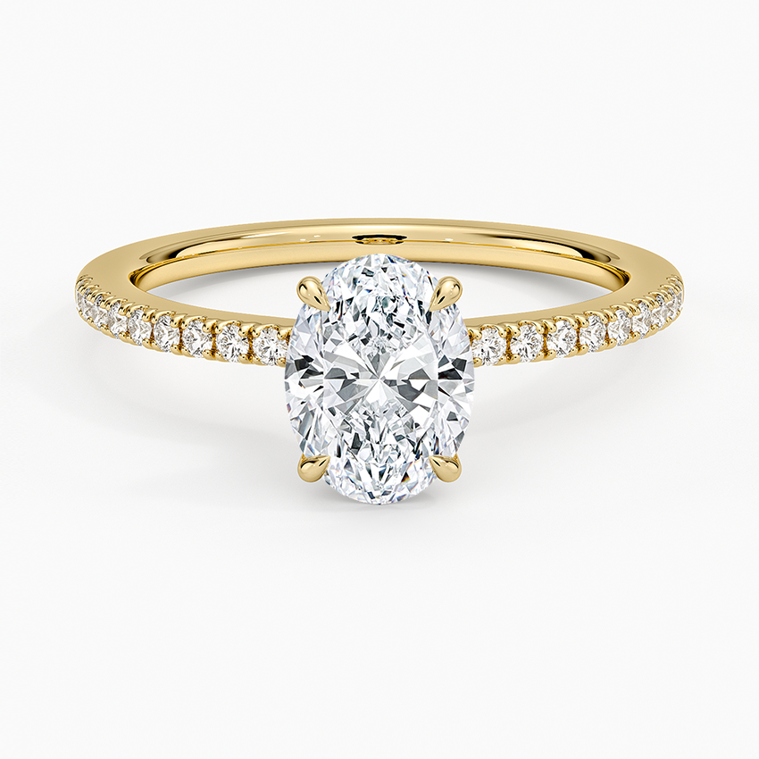 1.25 Karat Oval Kesim Hidden Halo Tasarım Tektaş Laboratuvar Pırlanta Yüzük - Filora - Bold Diamonds