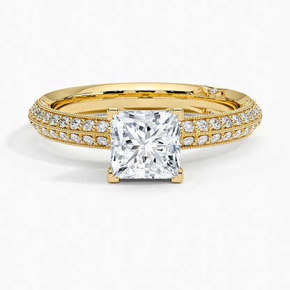 1.50 Prenses Kesim Yarım Tur Tasarım Tektaş Laboratuvar Pırlanta Yüzük - Selara