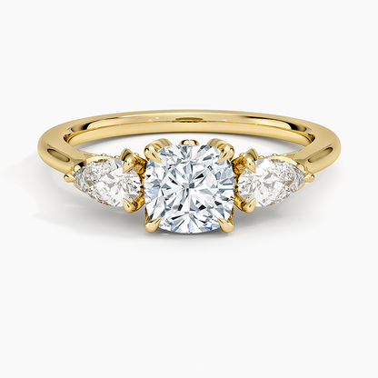 1.60 Carat Princess Halo Design Solitaire Lab Diamond Ring 18K - Florina 