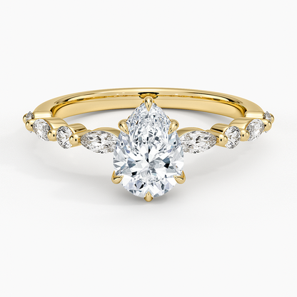 1.60 Carat Princess Halo Design Solitaire Lab Diamond Ring 18K - Florina 