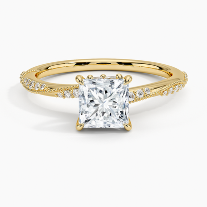 1.60 Carat Princess Halo Design Solitaire Lab Diamond Ring 18K - Florina 