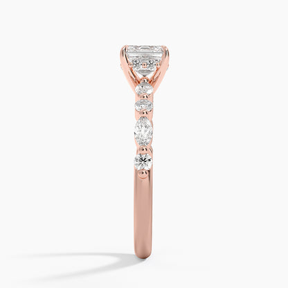 1.60 Carat Princess Halo Design Solitaire Lab Diamond Ring 18K - Florina 