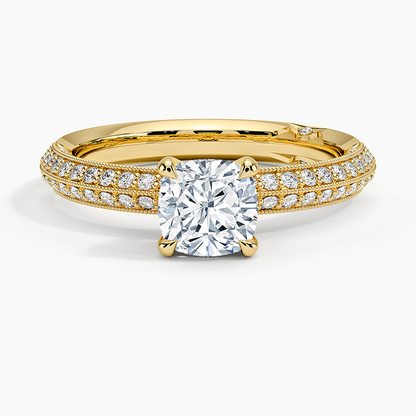 1.50 Cushion Kesim Yarım Tur Tasarım Tektaş Laboratuvar Pırlanta Yüzük - Selara