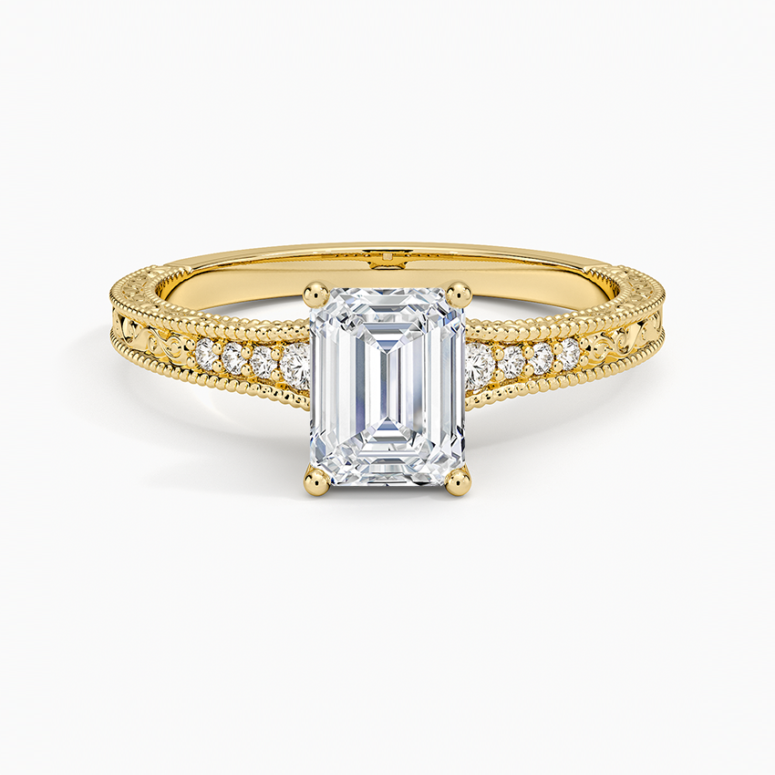 1.15 Karat Emerald Kesim Hidden Halo Tasarım Tektaş Laboratuvar Pırlanta Yüzük - Venice