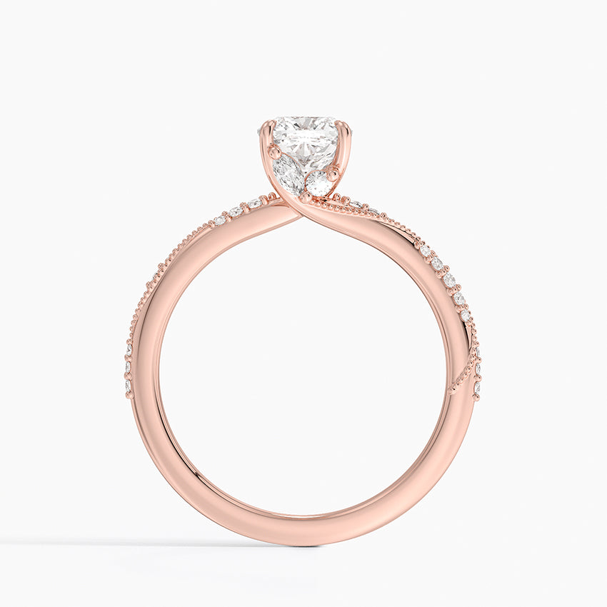 1.25 Karat Cushion Kesim Hidden Halo Tasarım Tektaş Laboratuvar Pırlanta Yüzük 18K  - Melora - Bold Diamonds