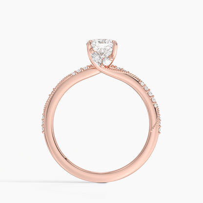 1.60 Carat Princess Halo Design Solitaire Lab Diamond Ring 18K - Florina 